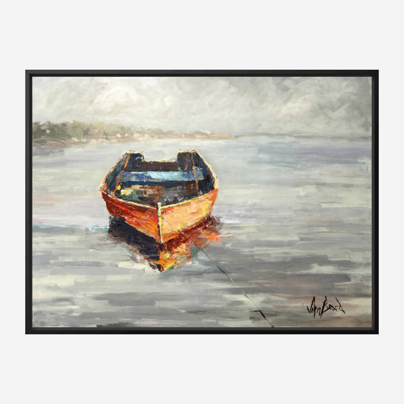 Our Boat Print by John Beard, 40" H x 60" W x 1.75" D, Black Framed Canvas