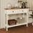 Farmhouse Style Console Table With 2 Drawer And Bottom Storage Shelf For Entryway, Rustic Side Table With Storage Drawer And Shelf For Living Room, Hallway