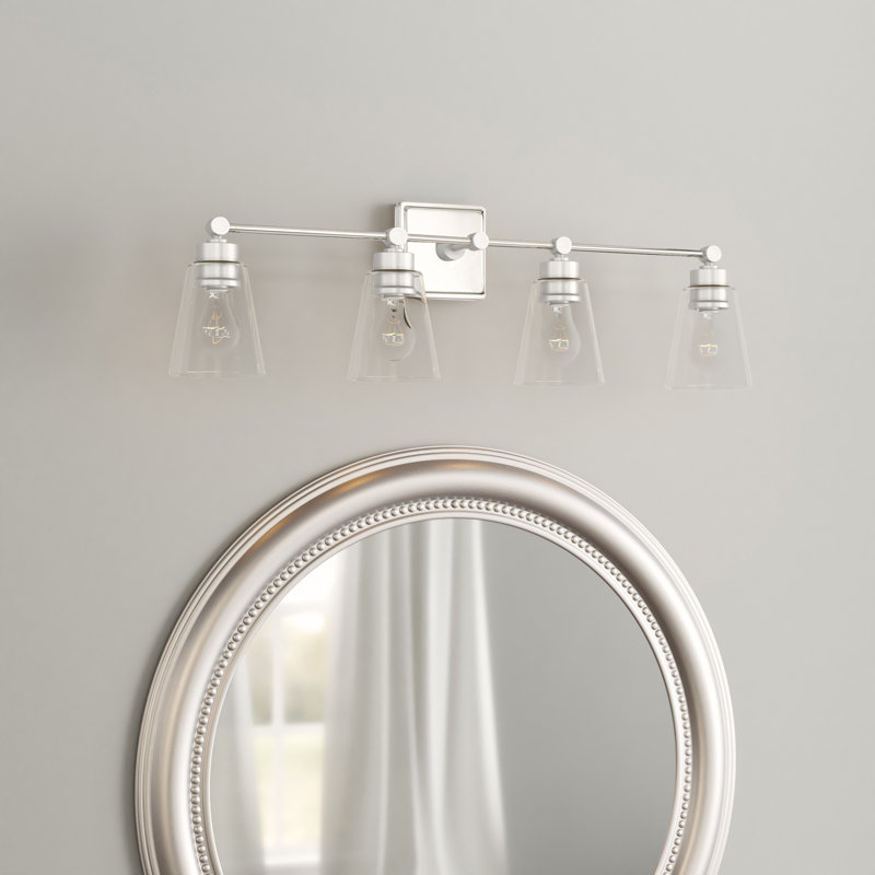 4 - Light Dimmable Vanity Light, Polished Nickel