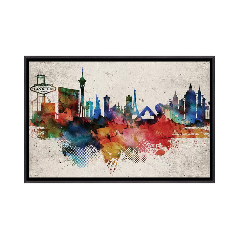 «Las Vegas Abstract», reproduction d'impression, Aucun mat, Toile avec cadre noir patiné, H 26 po x l 40 po x 1,5 po