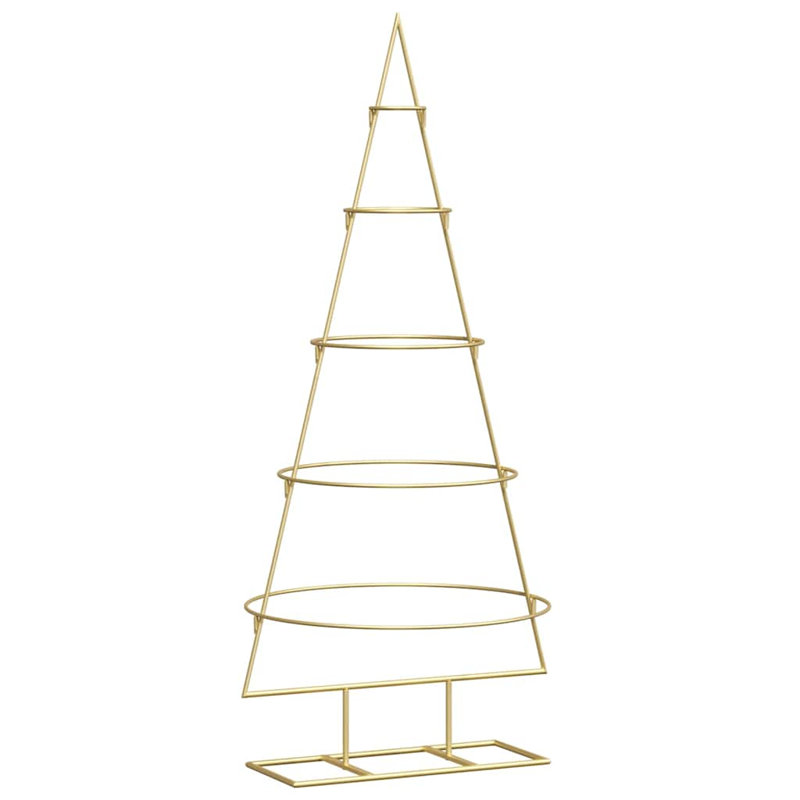 Metal Christmas Tree with Stand Gold Powder-coated steel, 4.1' H