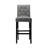 Full Back Bar Height Button Tufting Fabric Upholstered Bar Stools-642844954