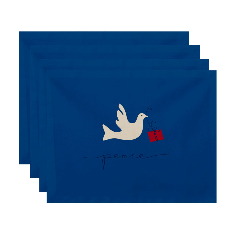 Napperon 18 "Springville Holiday Peace Dove, Bleu sarcelle