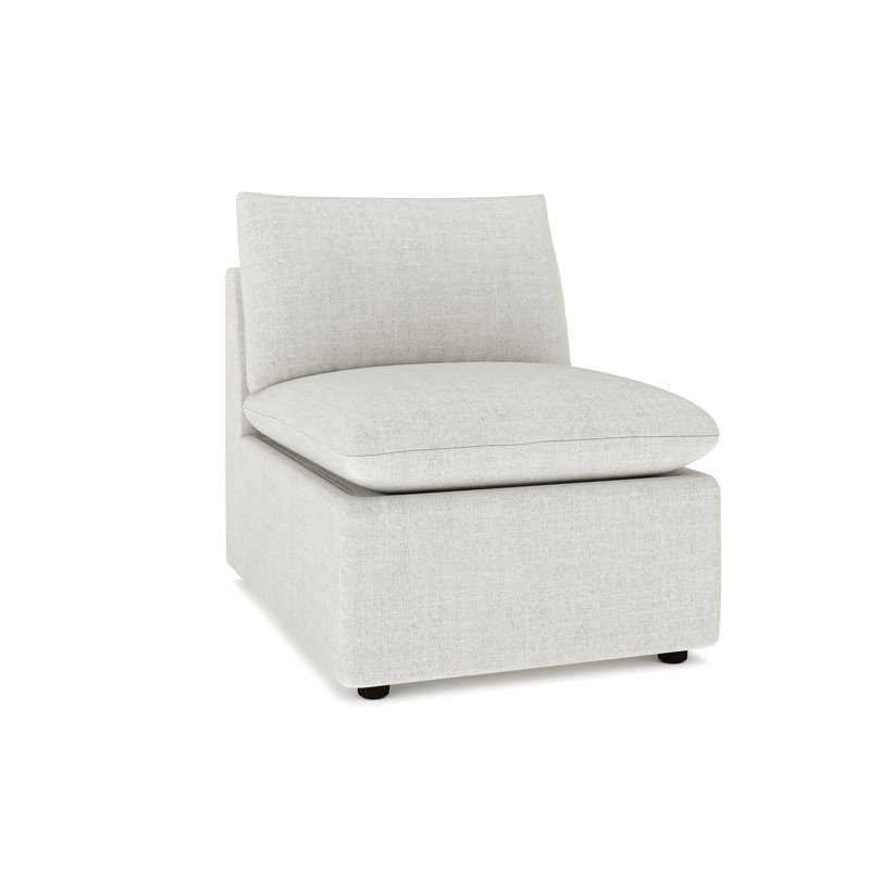 Fauteuil modulaire rembourré Kallie, Mélange de lin blanc cassé Loppolo