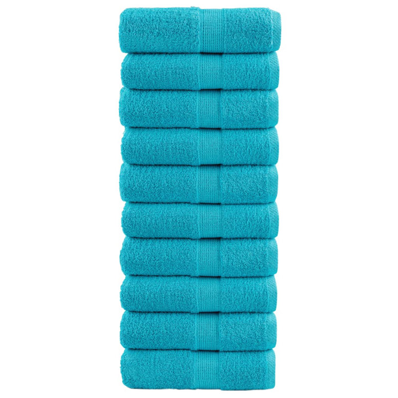 Premium Guest Towels SOLUND 10Pcs 30X50cm 600Gsm, Turquoise