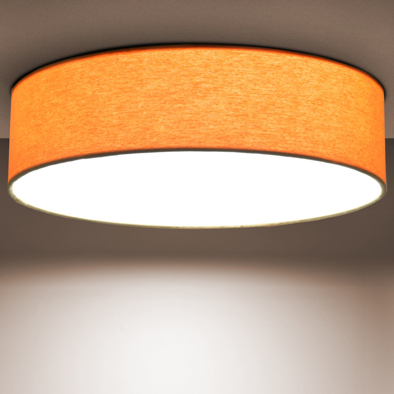 Parvin Fabric Flush Mount, 13cm H x 51cm W x 51cm D, Yellow