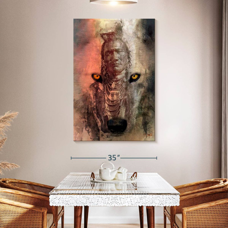 Wolf, 51" H x 34" W