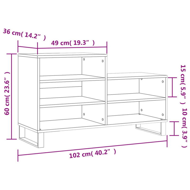 Blanchett 10 Pair Shoe Storage Bench, Brown