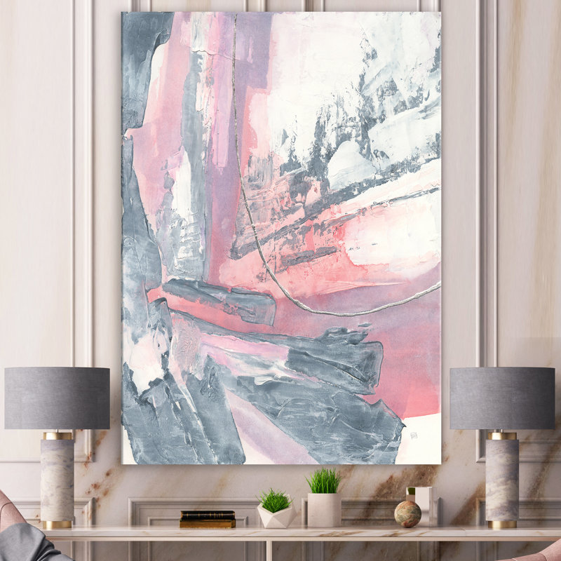 Durty Shabby Pink Blush I - reproduction d'art sur toile tendue, H 32 po x l 24 po x P 1 po