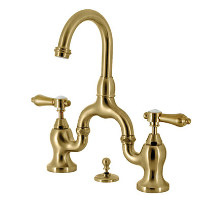 Widespread Bathroom Faucet with Drain Assembly