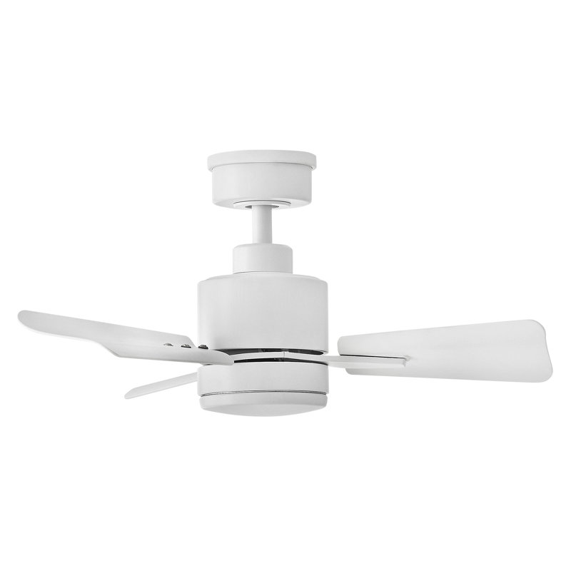 Ventilateur de plafond standard à 3 pales de 30 po à DEL avec commande murale et ensemble d'éclairage Leventhal inclus