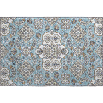Premium Machine Washable Crestover AMF1853 Global Rug