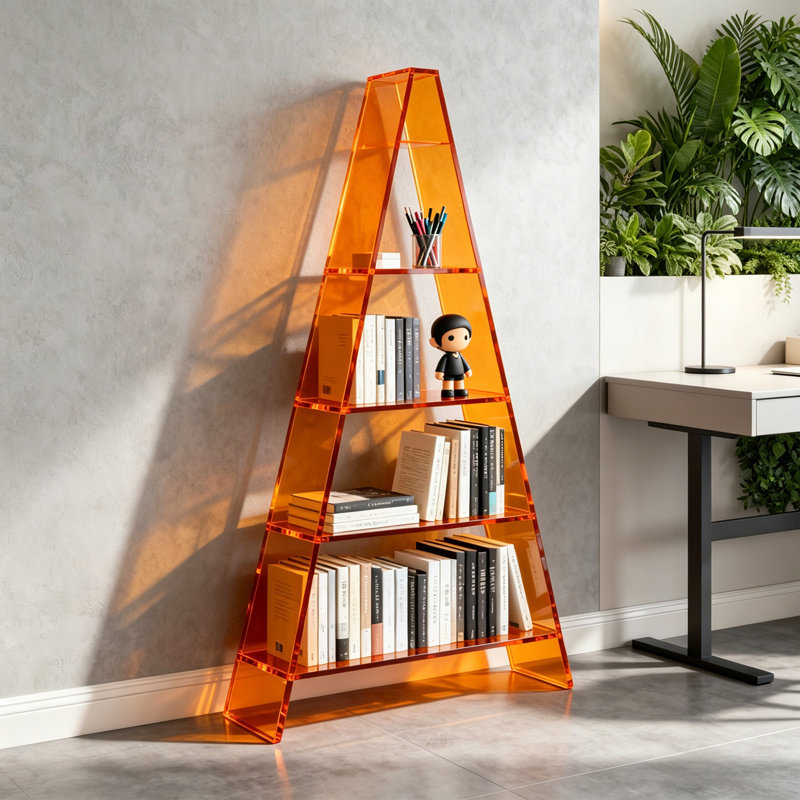 Bibliothèque Triangle, (5 tablettes) H 55,12 po x l 23,62 po x P 11,81 po