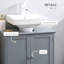Armoire de salle de bain sous le lavabo avec 2 portes et tablette, meuble-lavabo à piédestal, gris