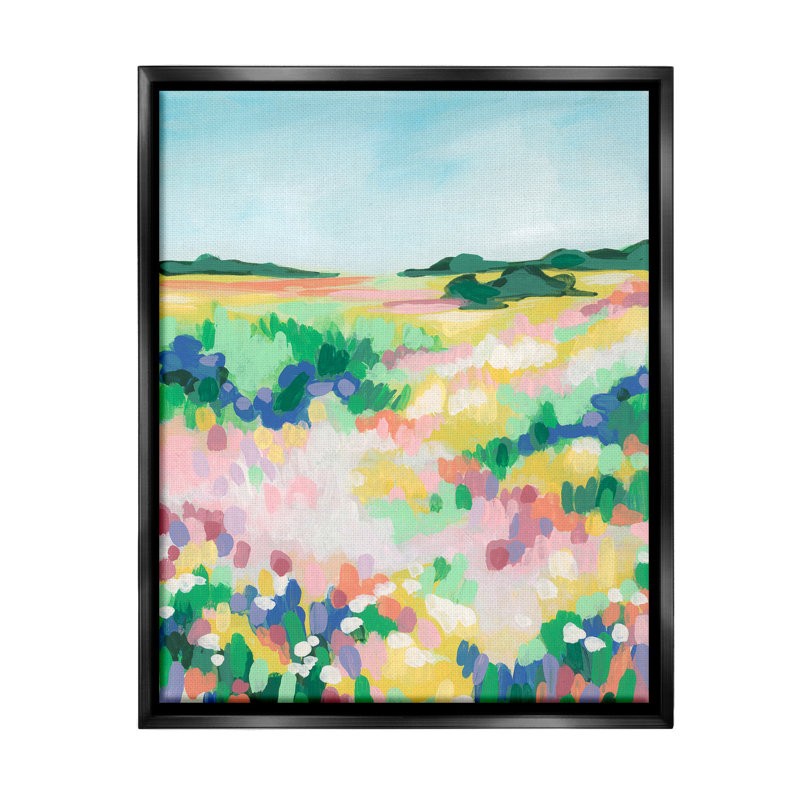 «Bold Speckled Landscape Floater Frame» par June Erica Vess sur toile, H 31 po x l 25 po, Cadre flottant noir de jais