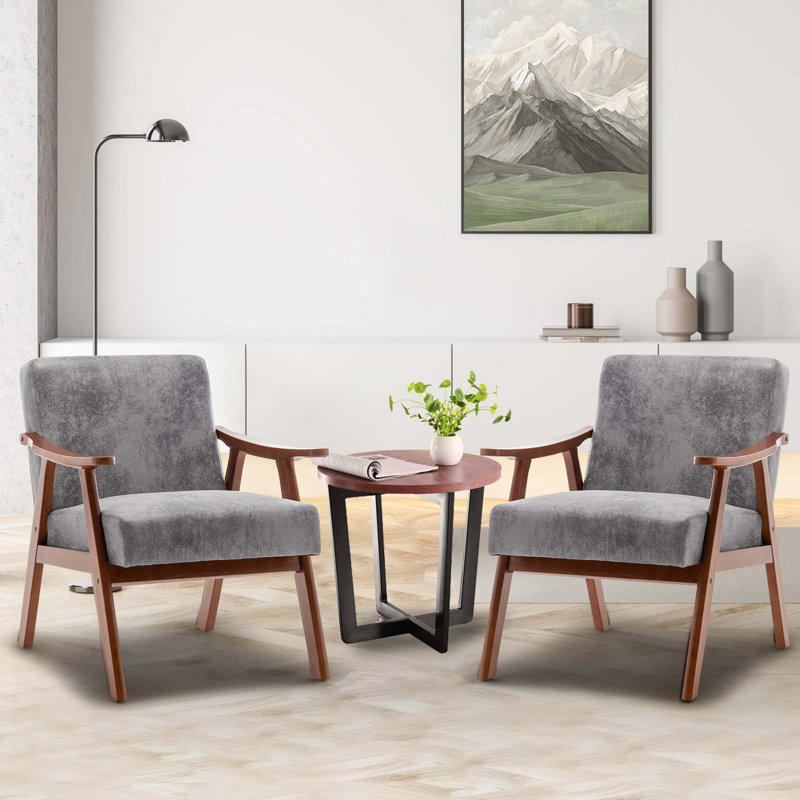 Fauteuil l 26,37 po Jamesina, Grey Faux Leather