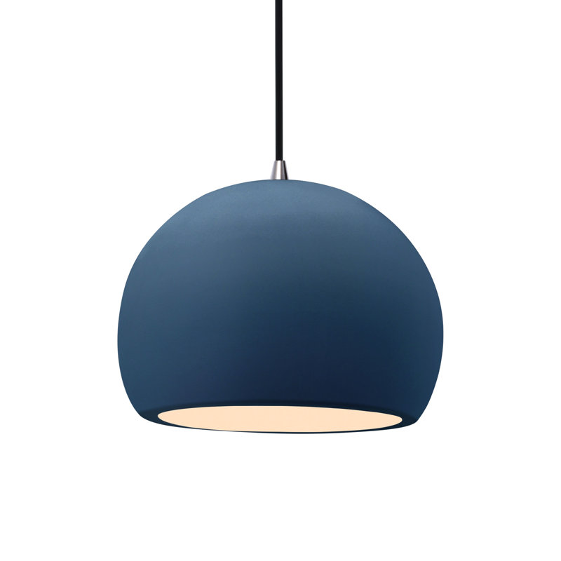 Luminaire suspendu à 1 lumière Aschwin, H 7,75 po x l 10 po x P 10 po, Ciel à minuit, Nickel brossé