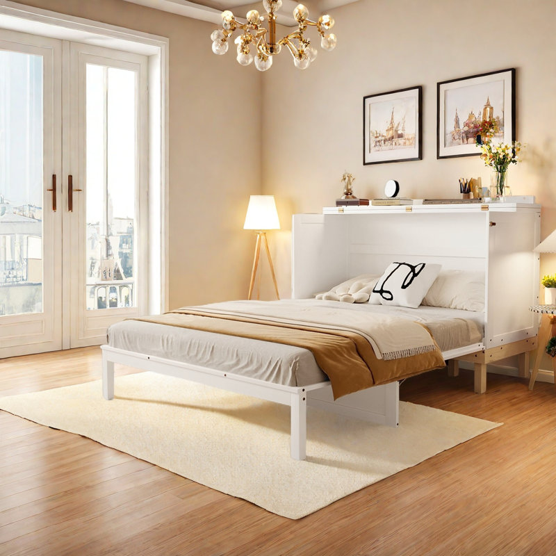 Queen Size Murphy Bed, White