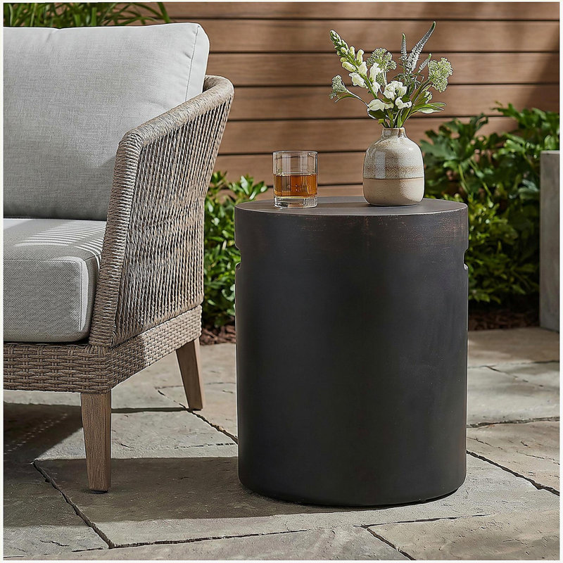 Outdoor LightWeight Concrete Side Table,Copper