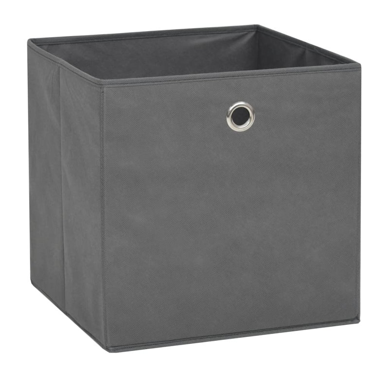 Boîte de rangement pliable en tissu non tissé, Gris, H 12,6 po x l 12,6 po x P 12,6 po