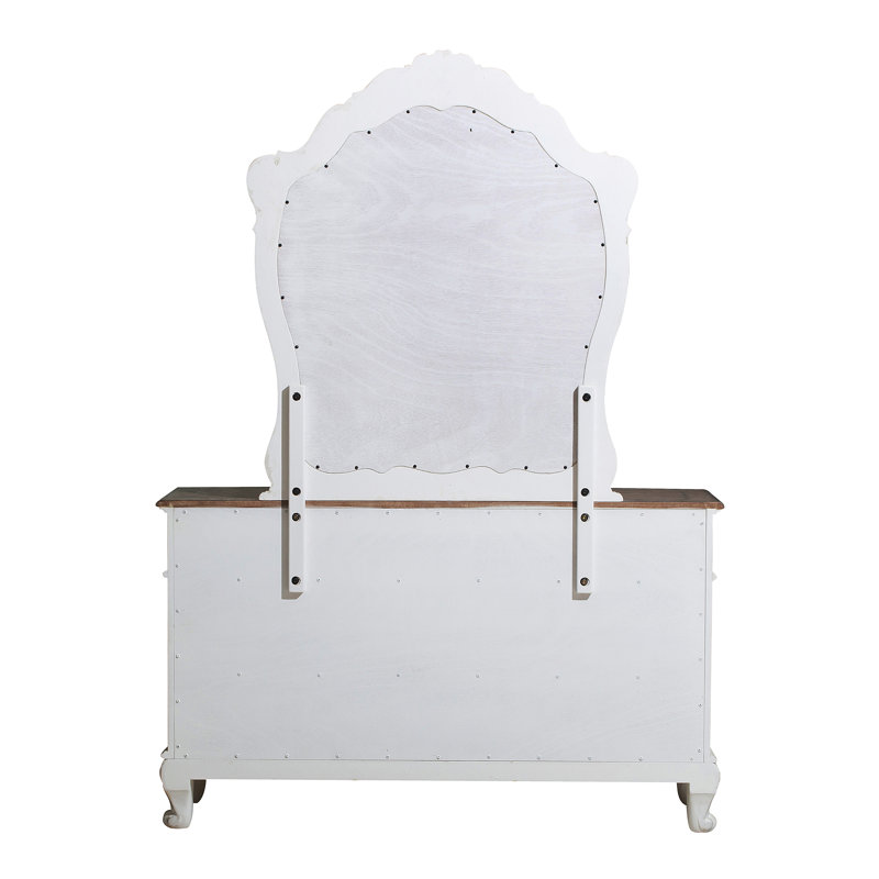 Miroir de commode blanc antique Rosalind