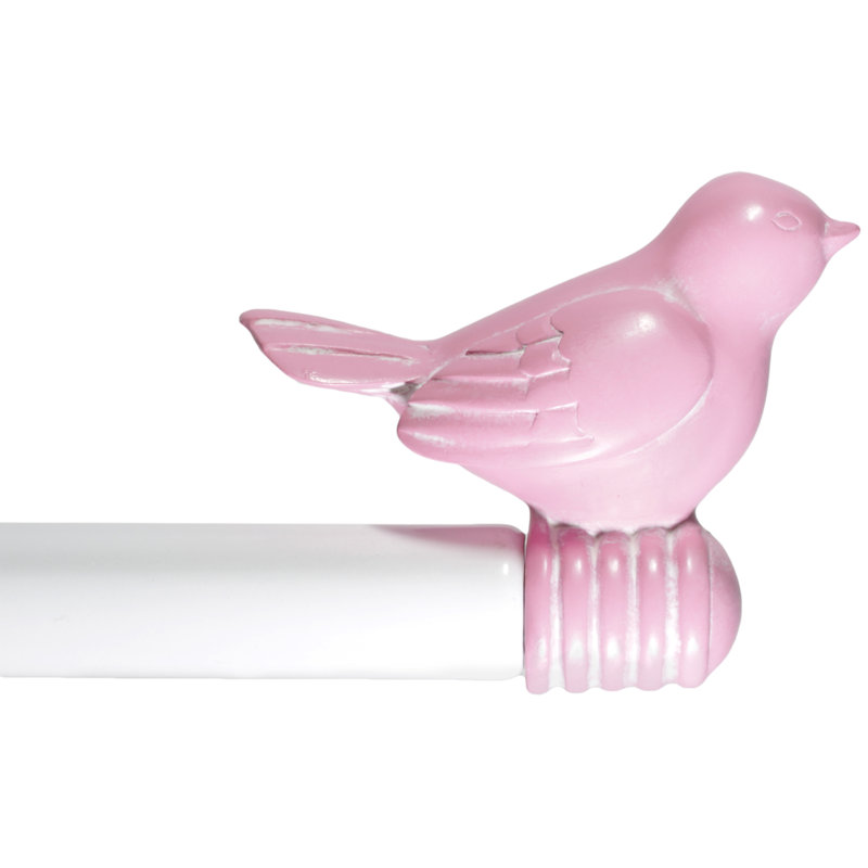 Tringle à rideaux simple réglable Kolb, 48 po à 84 po, Rose