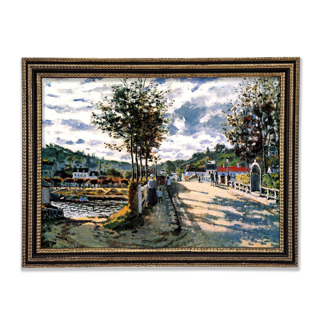 Gerahmtes Leinwandbild Die Seine bei Bougival von Claude Monet