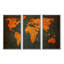 Ancienne carte du monde en Afrique - 3 pièces sur toile, cadre flottant-252501229-252501231