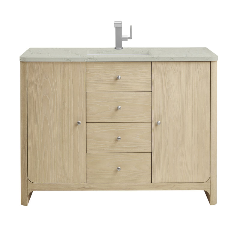 Gracyn 47.75'' W Single Vanity, Coastal Driftwood, Victorian Silver