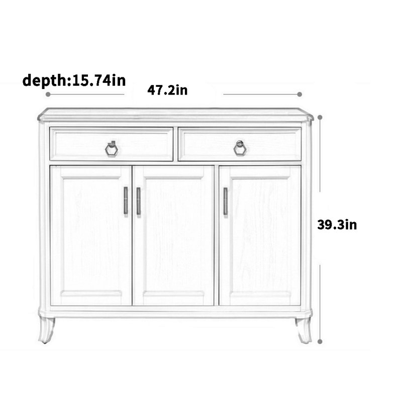 Cream Style Solid Wood Shoe Cabinet 11 Pair Solid Wood Shoe Storage Cabinet