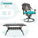 6 - Person Metal Patio Dining Set with Rectangular Table , Cushions Included