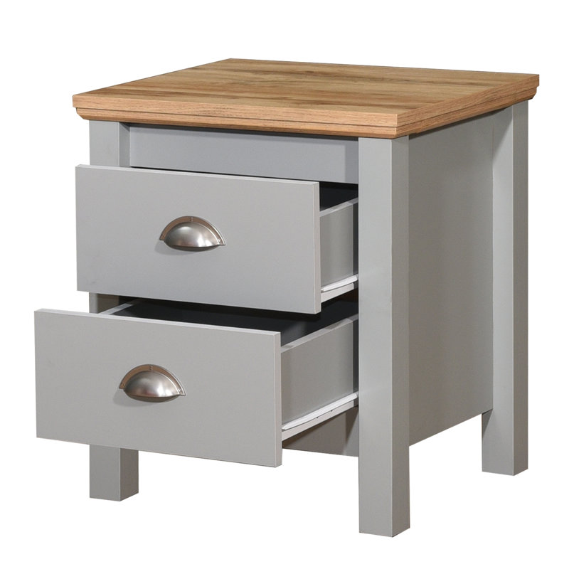 Natalie 46cm W Manufactured Wood Bedside Table