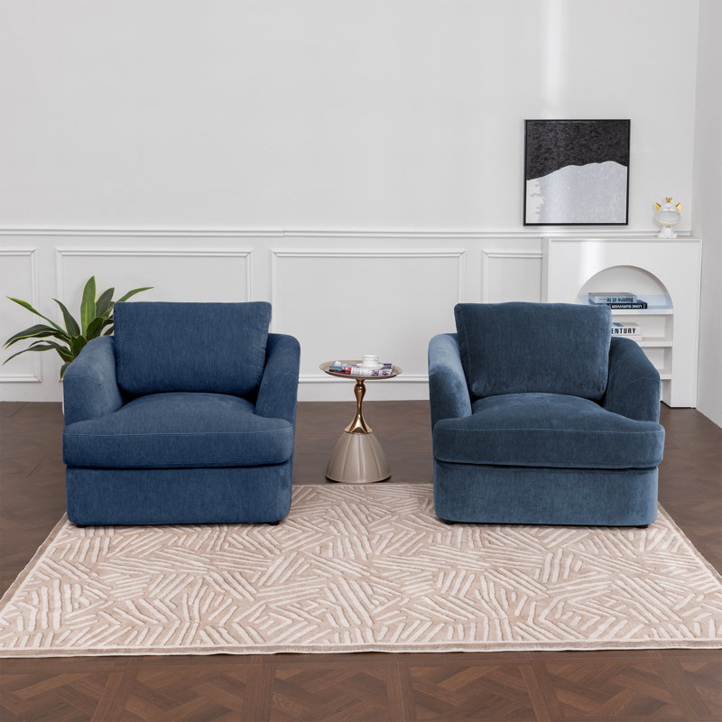 Alameda Velvet Upholstered Armchairs (Set Of 2), Pacific Velvet