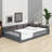 Upholstered Platform Bed Frame with Safety Guardrail-128932949