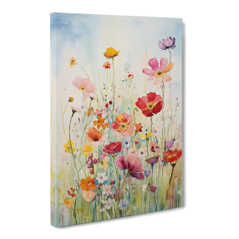 Wildflowers Gestural No.2 - Art Prints - Wrapped Canvas, 76cm H x 50cm W x 3cm D