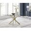 Lenworth Modern Metal and Glass Dining Table Set 6 Faux Leather Dining Chairs-57177174