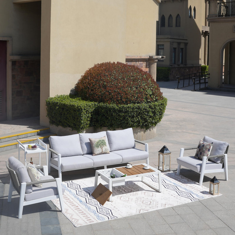 Akrish 5 - Person Patio Conversation Set with Cushions