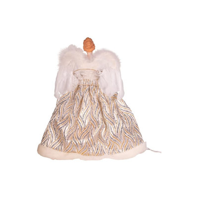 Kurt Adler UL 10-Light Christmas Tree Topper, Sage, Angel, 16in
