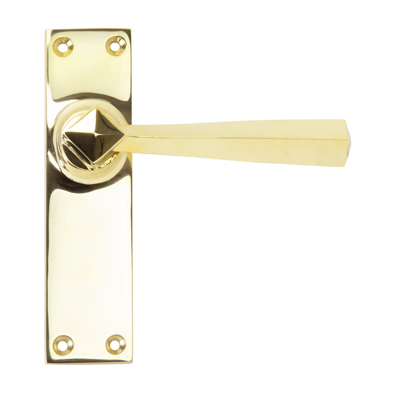 Straight Lever Latch Set, Polished Brass