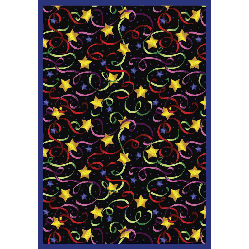 Tapis Whimsy Streamers and Stars, Rectangle 5 pi 4 po x 7 pi 8 po
