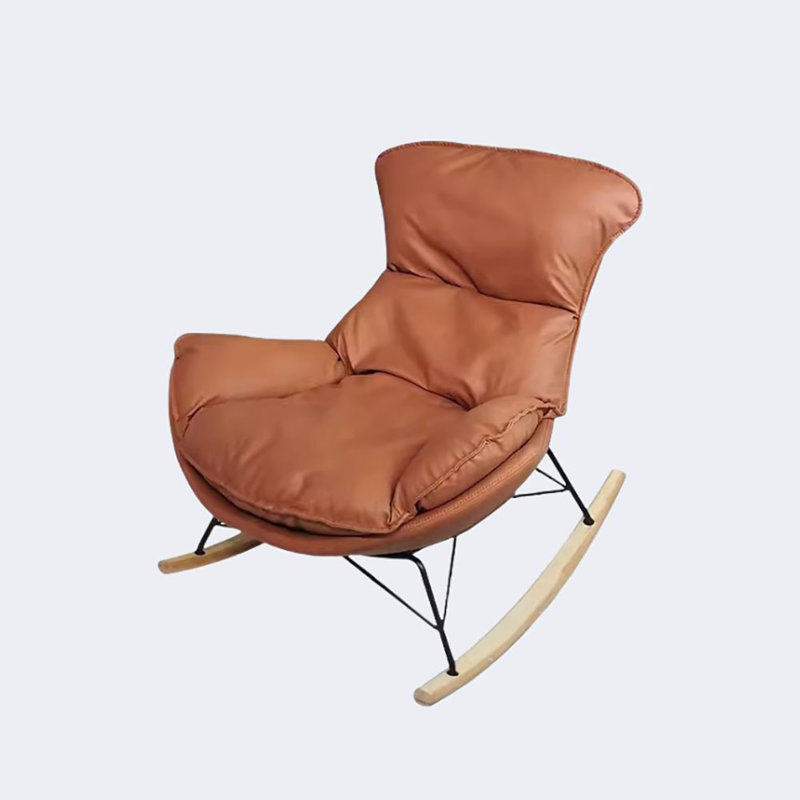 Chaise berçante décontractée de luxe tout en brun clair