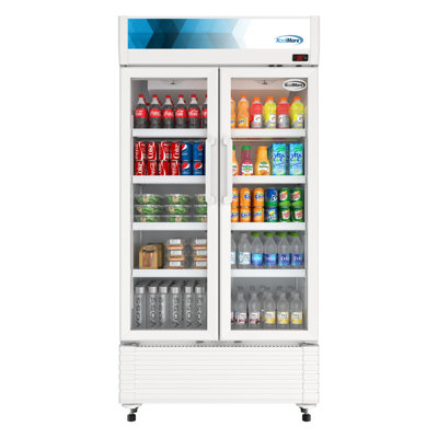 Réfrigérateur commercial de 39 po à 2 portes à 2 portes, 9,9 pi. en blanc (km-MDR-2GD-39)