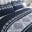  Navy White Geometric Quilt Set Sateen Finish 3 Piece Reversible Bedspread with Pillow Shams for All Seasons-766604714