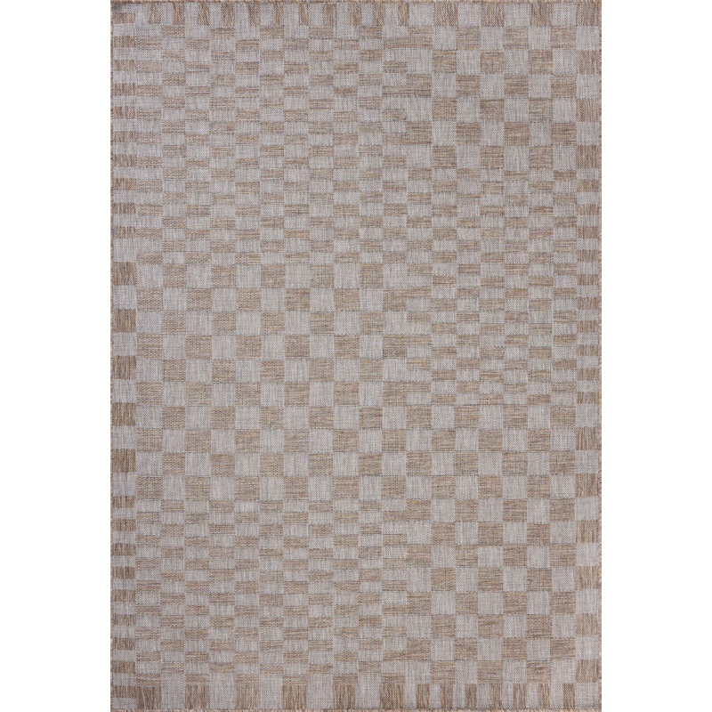 Amber Lewis x Loloi Indoor / Outdoor Topanga Natural / Dove Area Rug, Rectangle 5'3" x 7'6"