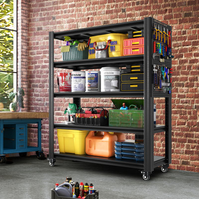Makeace Heavy-Duty Steel Storage Rack with Adjustable Shelves and Safety Features
