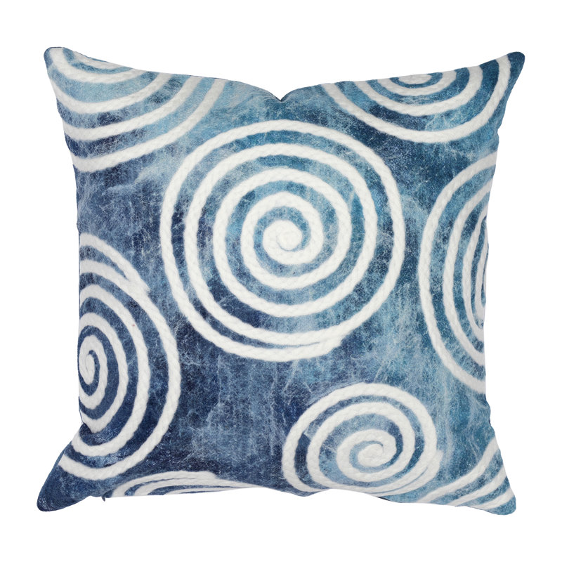 Visions IV Throw Square Indoor / Outdoor Pillow, Blue