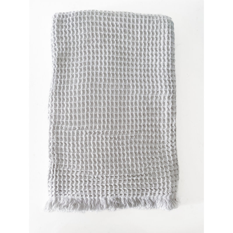 Jeté en mélange de coton, gris