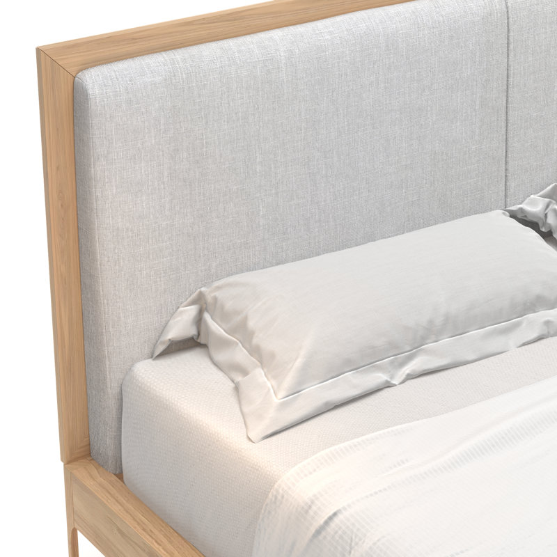 Lit plateforme Chisa, Très grand, Blanc délavé