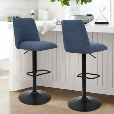 Adiza Swivel Upholstered Adjustable 24"-33" Height Round Base Counter Stool by Wade Logan
