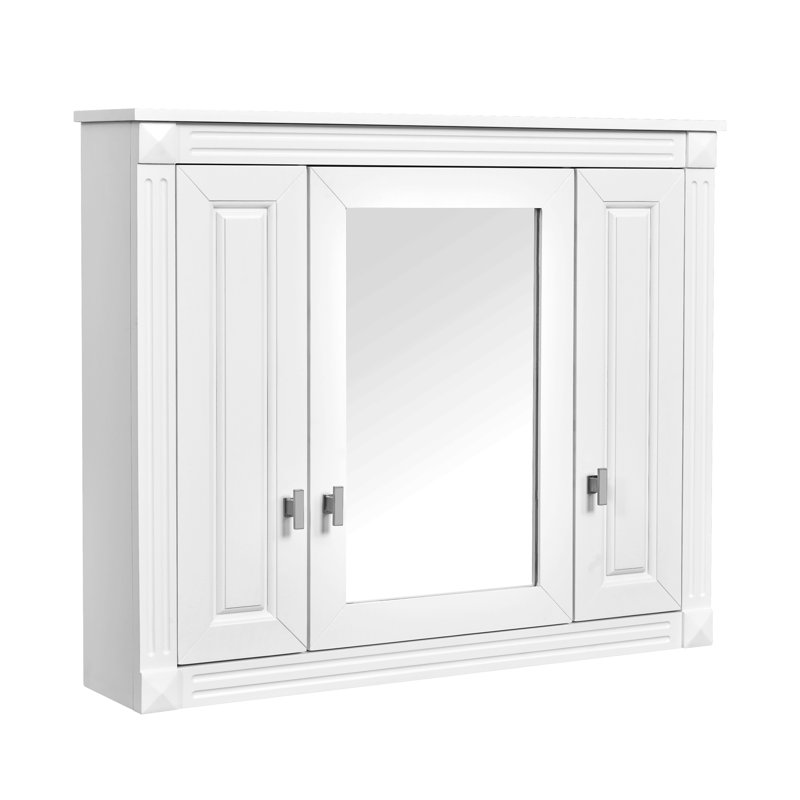 Bathroom Wall Cabinet With Mirror, Wall Mounted Medicine Cabinet With 4 Shelves, Mirrored Door Over Toilet Storage Cabinet